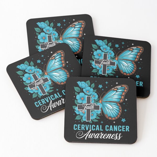 Item preview, Faith Butterfly Teal Ribbon Cervical Cancer Awareness designed and sold by papertaless.