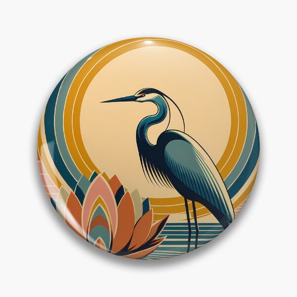 Item preview, Heron and Lotus Sunset Lagoon designed and sold by InkSmithery.