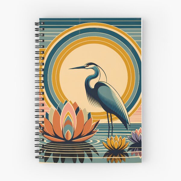 Item preview, Heron and Lotus Sunset Lagoon designed and sold by InkSmithery.