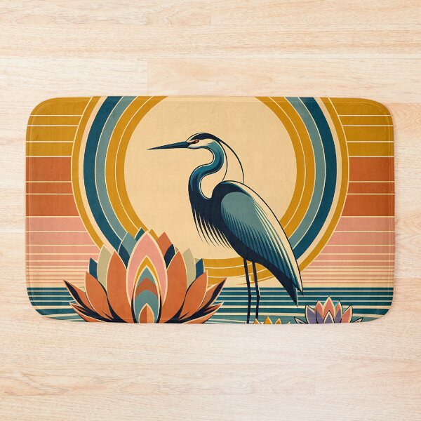 Item preview, Heron and Lotus Sunset Lagoon designed and sold by InkSmithery.