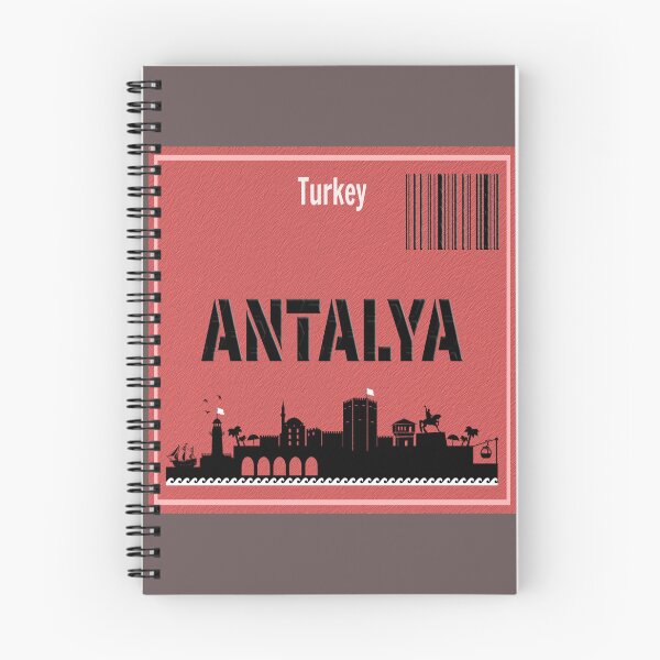 Item preview, Antalya Turkey skyline vintage travel poster minimal design designed and sold by PixelParinda.