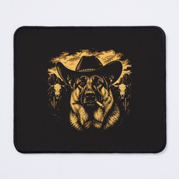 Item preview, German Shepherd Cowboy Dog Western Smoking Cigar Badass Vintage Style designed and sold by kiralynstration.