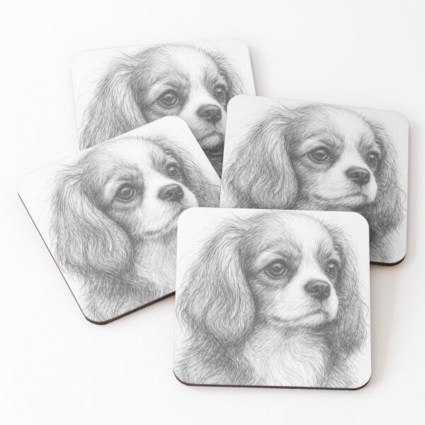 Item preview, Cavalier King Charles Spaniel Pencil Sketch Art Print | Black and White Dog Portrait Drawing | Realistic Spaniel Illustration Gift designed and sold by Leon Woods Pencil Art.