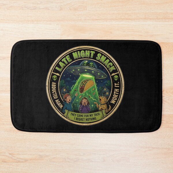 Item preview, Late Night Snack UFO Sticker | Funny Alien Abduction Meme | Retro Vintage Patch Style designed and sold by K-Vibe Design Studio.
