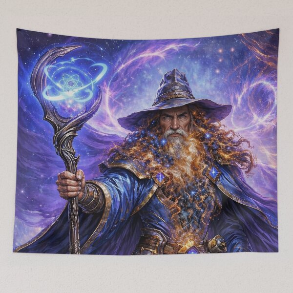 Item preview, Cosmic Wizard Master of the Universe | Epic Fantasy Mage Art designed and sold by DrakariArt.