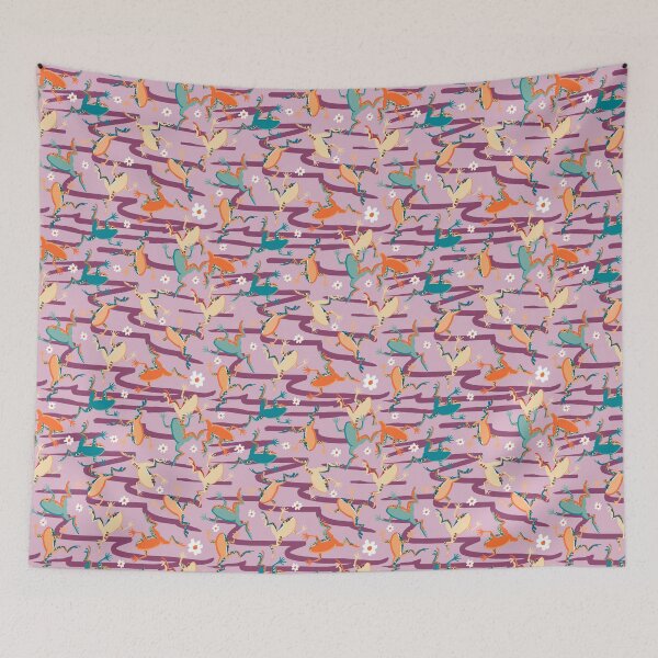 Item preview, Frog pattern lilac designed and sold by belettelepink.