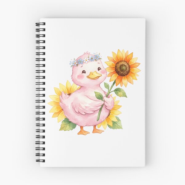 Item preview, Cute Pink Duck with Sunflower designed and sold by naragon4289.