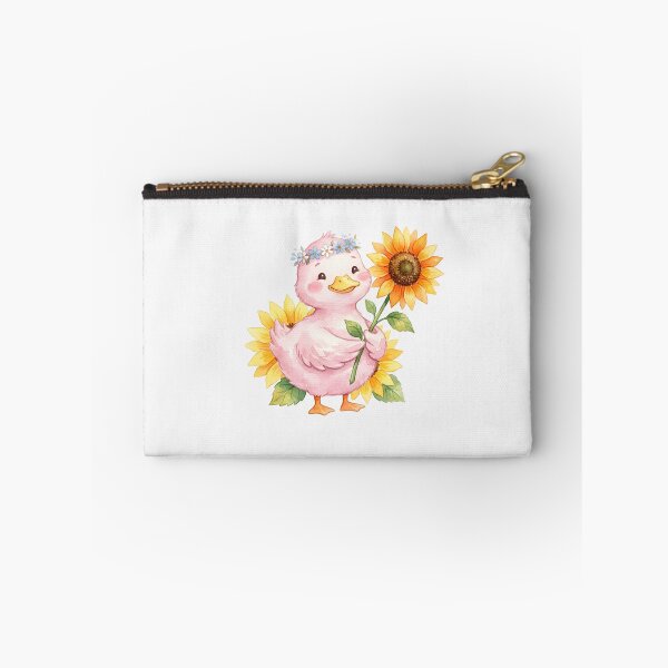 Item preview, Cute Pink Duck with Sunflower designed and sold by naragon4289.