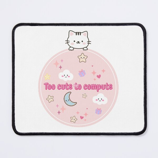 Item preview, Too Cute to Compute Kawaii Cat Moon and Stars designed and sold by Rehnair.