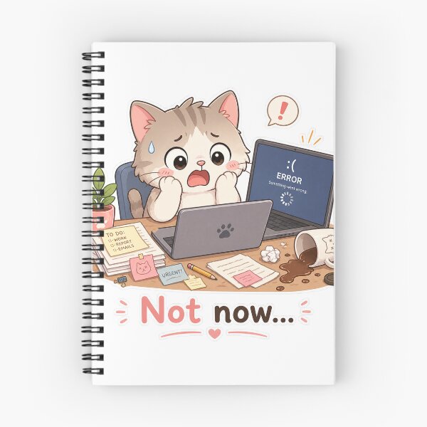 Item preview, Cat Laptop Crash Not Now Work Panic Moment designed and sold by Sadia  Jannat.