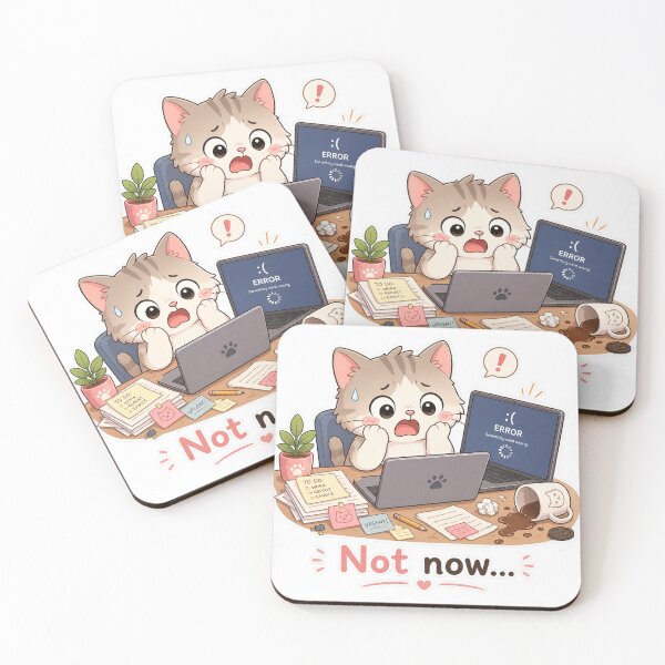 Item preview, Cat Laptop Crash Not Now Work Panic Moment designed and sold by Sadia  Jannat.
