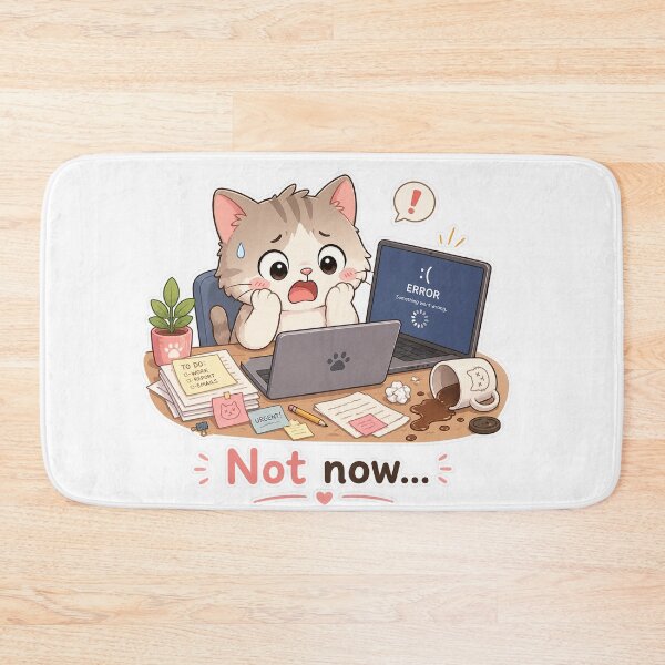 Item preview, Cat Laptop Crash Not Now Work Panic Moment designed and sold by Sadia  Jannat.