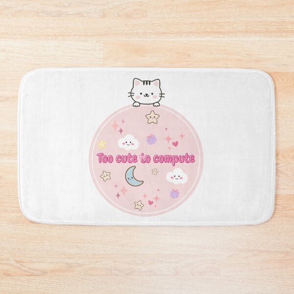 Item preview, Too Cute to Compute Kawaii Cat Moon and Stars designed and sold by Rehnair.