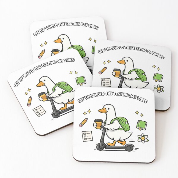 Item preview, Funny Teacher Testing Day Goose Cute Coffee Exam Week School Humor Cartoon designed and sold by Maravillio.