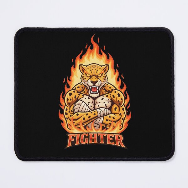 Item preview, Fiery Leopard Fighter Mascot Gaming Design designed and sold by Omar-2D.