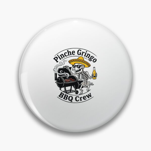 Item preview, Pinche Gringo BBQ Crew Funny Skeleton Pig Grilling Beer Fiesta Humor designed and sold by kiralynstration.