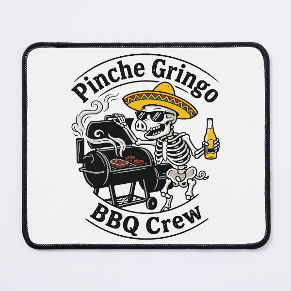 Item preview, Pinche Gringo BBQ Crew Funny Skeleton Pig Grilling Beer Fiesta Humor designed and sold by kiralynstration.