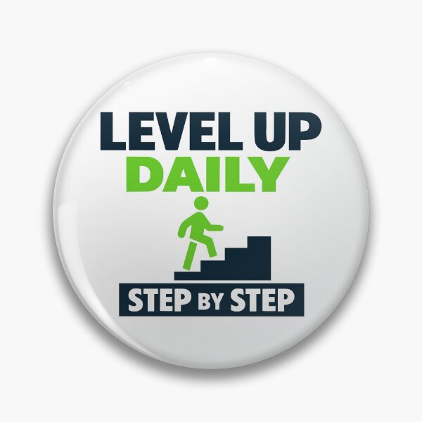 Item preview, Level Up Daily Step by Step Motivational Typography designed and sold by FunFitLife Studio.