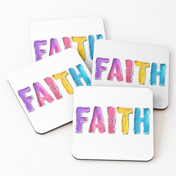 Item preview, Impasto Oil Paint FAITH – Colourful Textured Fine Art Typography designed and sold by ArtisticDesignsbyLinda.