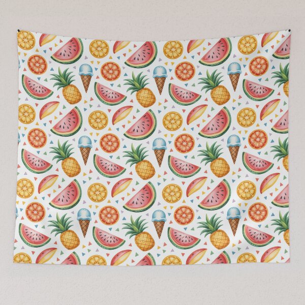 Item preview, Colorful Fruit and Ice Cream Pattern designed and sold by jkrphoto.