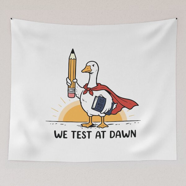 Item preview, We Test At Dawn Goose Funny Teacher Midterms Finals Exam Humor  designed and sold by kiralynstration.