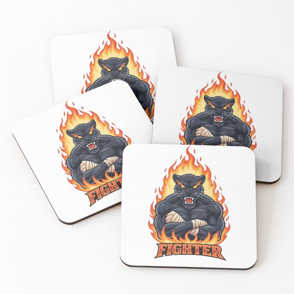 Item preview, Fiery Black Panther Fighter Mascot Gaming Design designed and sold by Omar-2D.