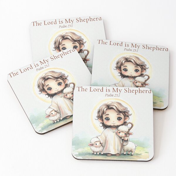 Item preview, The Lord Is My Shepherd - Sweet Watercolour Chibi Psalm 23:1 designed and sold by ArtisticDesignsbyLinda.