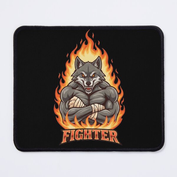Item preview, Fiery Wolf Fighter Mascot Gaming Design designed and sold by Omar-2D.