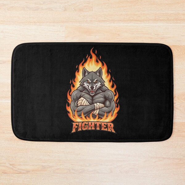 Item preview, Fiery Wolf Fighter Mascot Gaming Design designed and sold by Omar-2D.