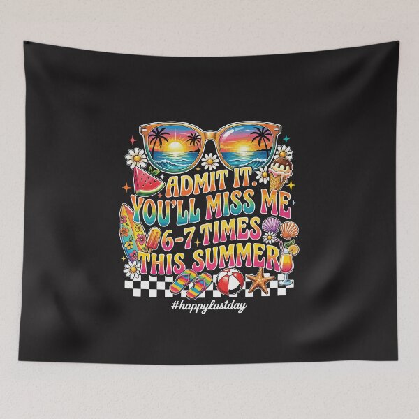 Item preview, Admit It You’ll Miss Me Funny Last Day of School Retro Summer Joke designed and sold by kiralynstration.
