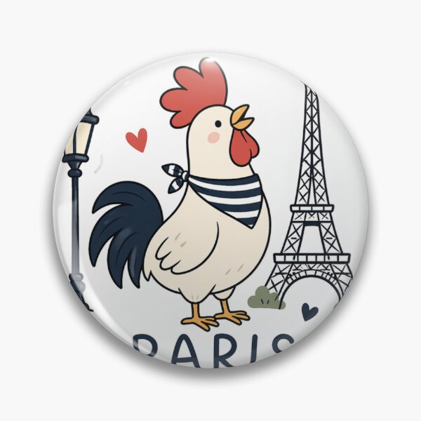 Item preview, Cute Paris Rooster Sticker – French Chicken Kawaii Design designed and sold by ZYNORAworld.