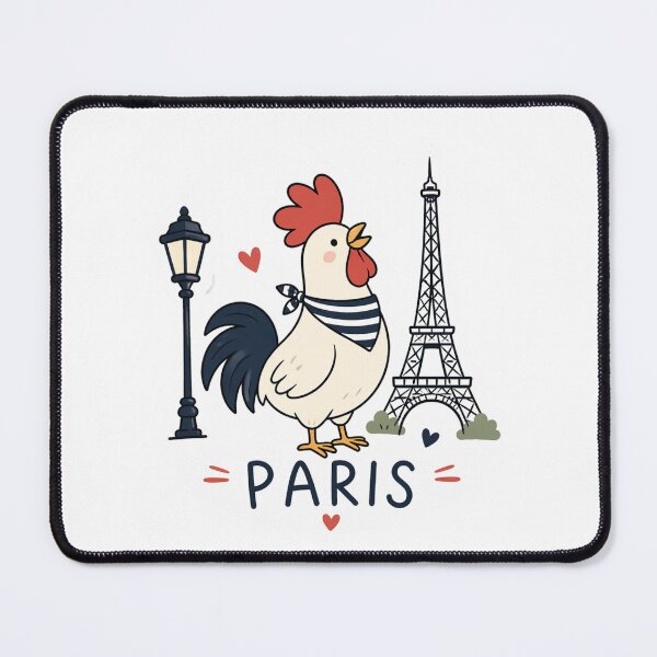 Item preview, Cute Paris Rooster Sticker – French Chicken Kawaii Design designed and sold by ZYNORAworld.