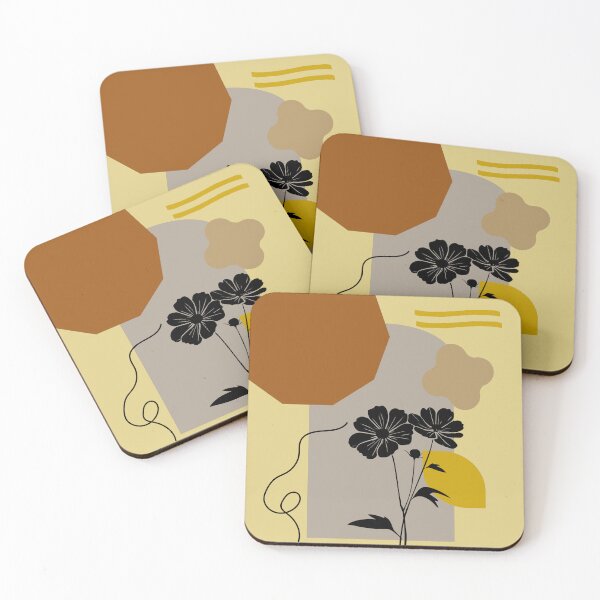 Item preview, Abstract Floral Silhouette in Beige designed and sold by sanorastyle.
