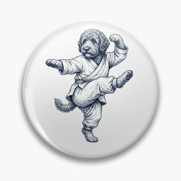Item preview, Vintage Portuguese Water Dog Doing Kung Fu Martial Art Dog Lover designed and sold by TerryConnells.