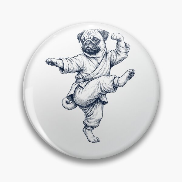 Item preview, Vintage Pug Doing Kung Fu Martial Art Dog Lover designed and sold by TerryConnells.