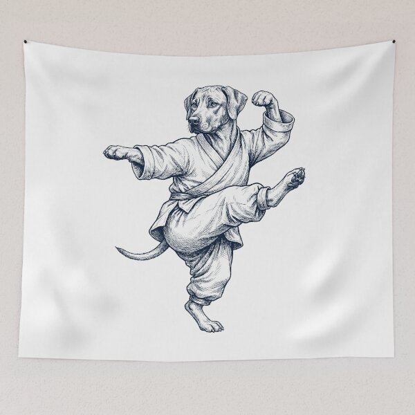 Item preview, Vintage Rhodesian Ridgeback Doing Kung Fu Martial Art Dog Lover designed and sold by TerryConnells.