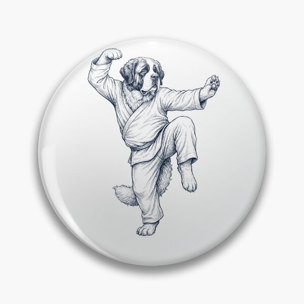 Item preview, Vintage Saint Bernard Doing Kung Fu Martial Art Dog Lover designed and sold by TerryConnells.