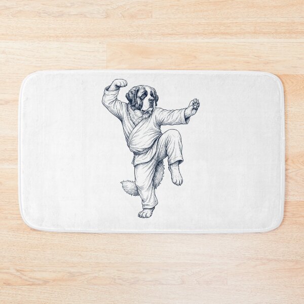 Item preview, Vintage Saint Bernard Doing Kung Fu Martial Art Dog Lover designed and sold by TerryConnells.