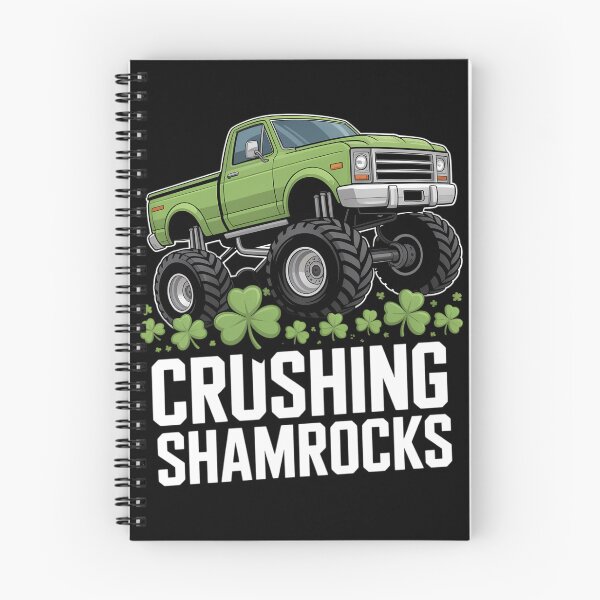 Item preview, St Patrick's Day Monster Truck crushing Shamrocks designed and sold by TyraYoung.