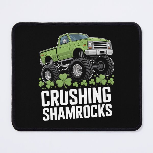 Item preview, St Patrick's Day Monster Truck crushing Shamrocks designed and sold by TyraYoung.