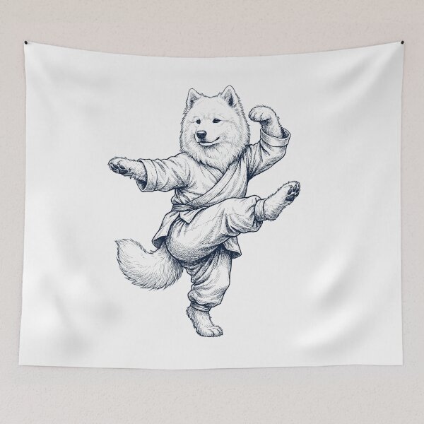 Item preview, Vintage Samoyed Doing Kung Fu Martial Art Dog Lover designed and sold by TerryConnells.