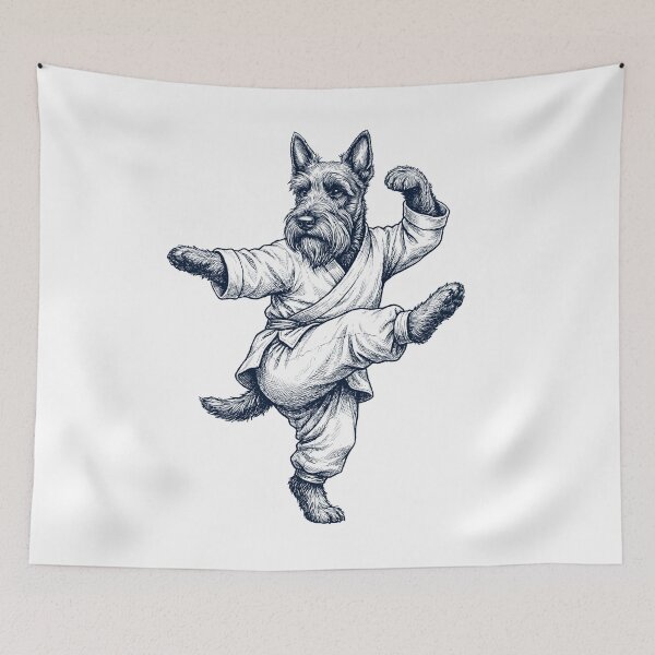 Item preview, Vintage Scottish Terrier Doing Kung Fu Martial Art Dog Lover designed and sold by TerryConnells.