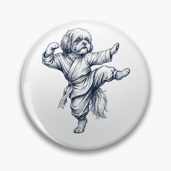 Item preview, Vintage Shih Tzu Doing Kung Fu Martial Art Dog Lover designed and sold by TerryConnells.