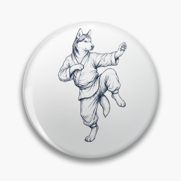 Item preview, Vintage Siberian Husky Doing Kung Fu Martial Art Dog Lover designed and sold by TerryConnells.