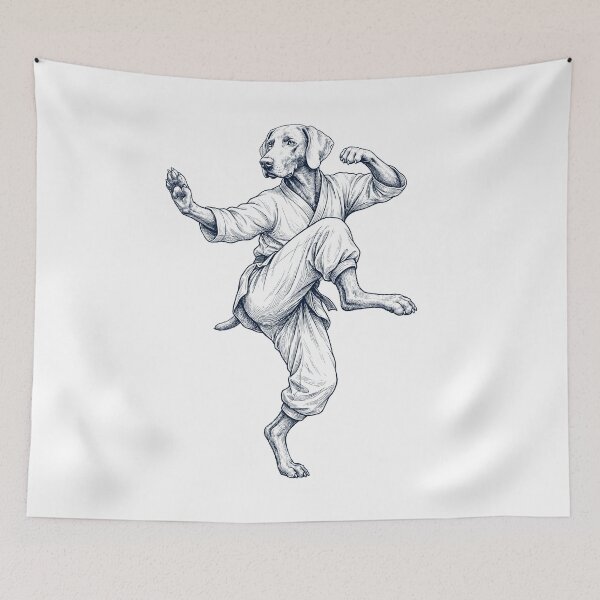 Item preview, Vintage Weimaraner Doing Kung Fu Martial Art Dog Lover designed and sold by TerryConnells.