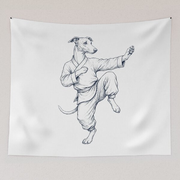 Item preview, Vintage Whippet Doing Kung Fu Martial Art Dog Lover designed and sold by TerryConnells.