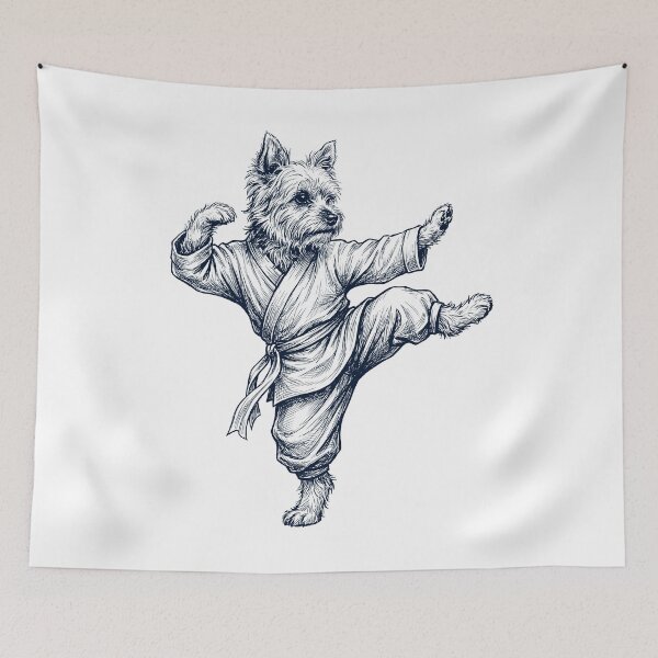 Item preview, Vintage Yorkshire Terrier Doing Kung Fu Martial Art Dog Lover designed and sold by TerryConnells.