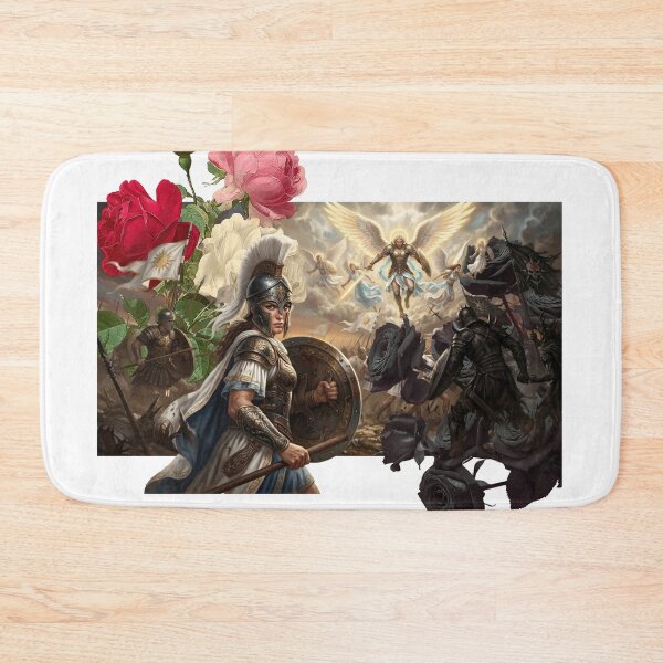 Item preview, She is Kind to Her Shadows — Dark Warrior Woman Collage Art Print designed and sold by Nyxniverse.
