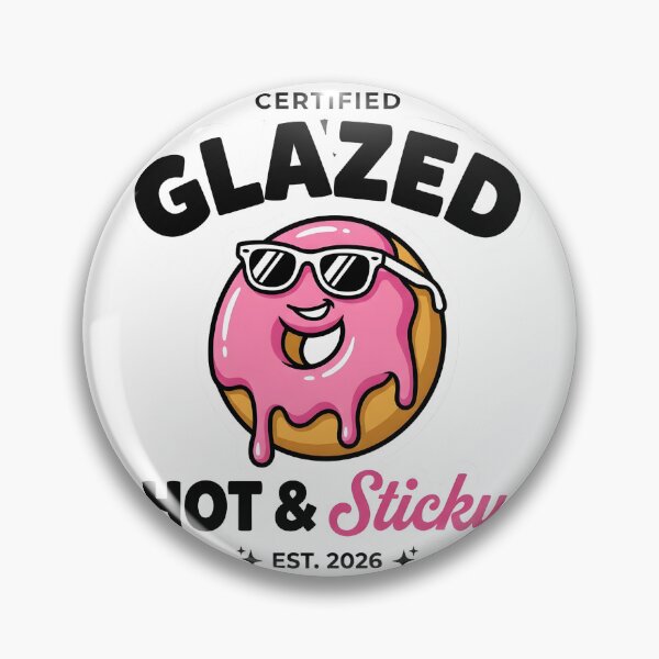 Item preview, Certified Glazed Hot & Sticky - Funny Pink Donut Mascot Pun designed and sold by P2P-paotopao.