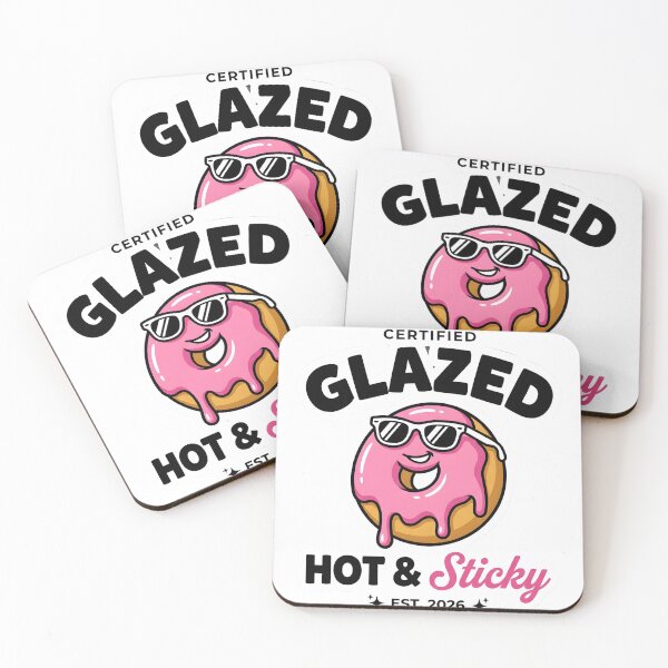 Item preview, Certified Glazed Hot & Sticky - Funny Pink Donut Mascot Pun designed and sold by P2P-paotopao.